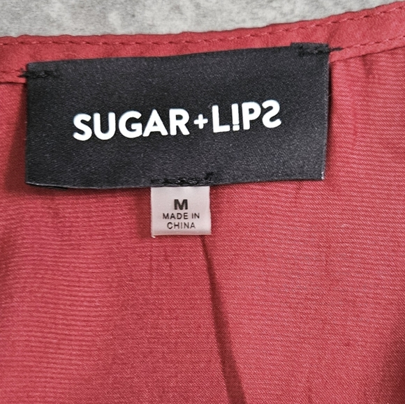 COPY - Sugar Lips Wrap Hi-Low Burgendy Dress M - Picture 3 of 3